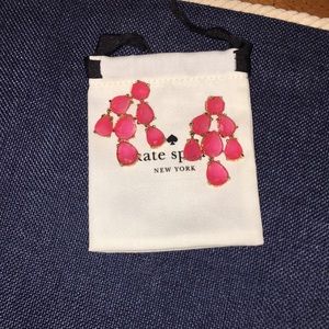 Hot pink crystal chandelier kate spade earrings